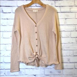 Twist knot button up sweater